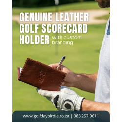 Genuine Leather Golf Scorecard Holder with custom branding